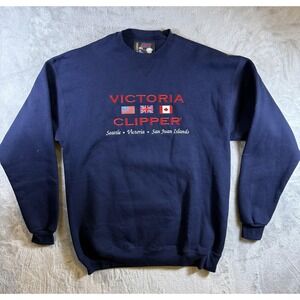 Vintage Victoria Clipper Sweatshirt Mens XL Blue Soffe‎ Heavy Cotton USA 90s